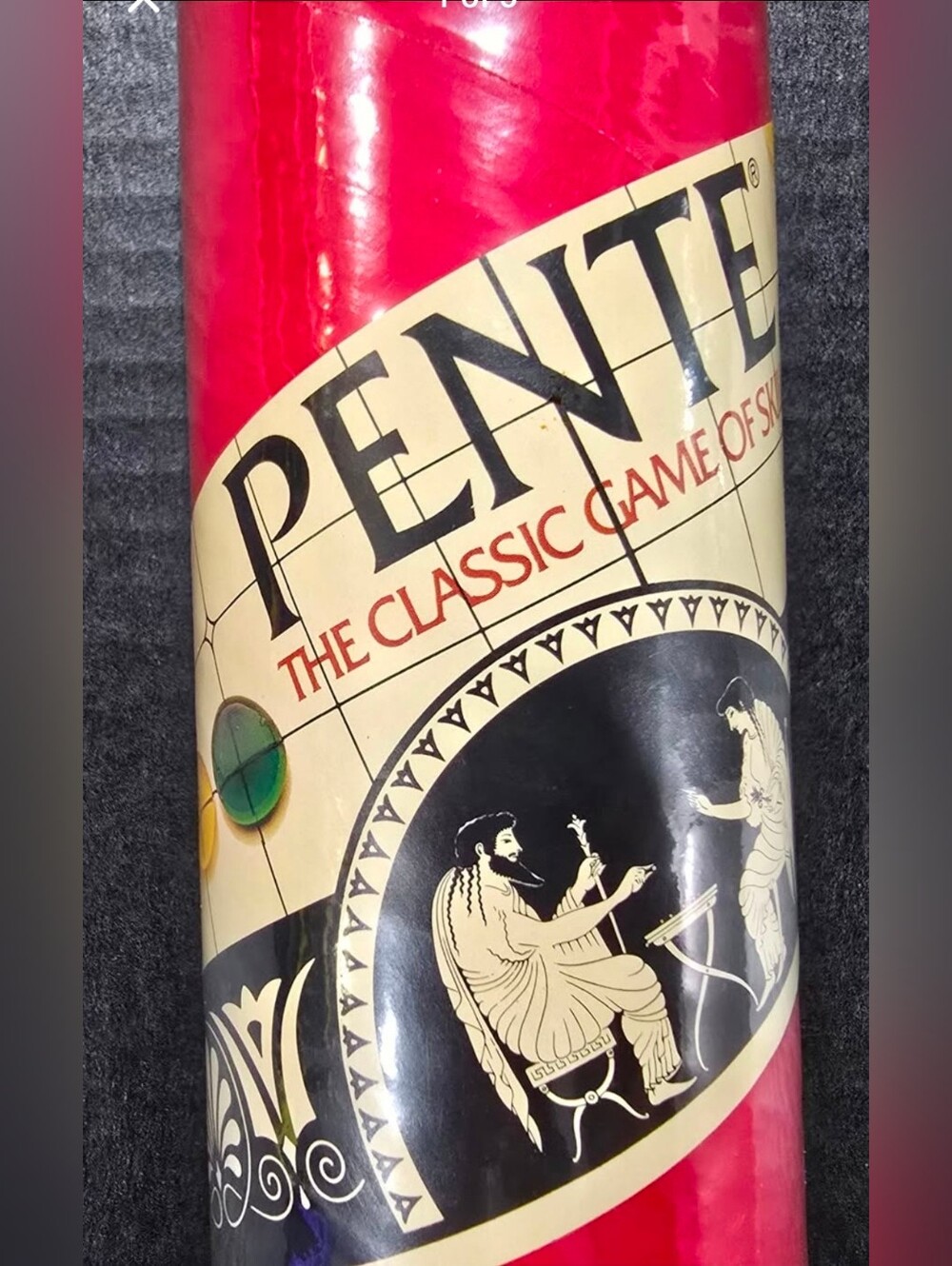 PENTE The Classic Game Of Skill 1992 Red Tube w/Pieces and Board